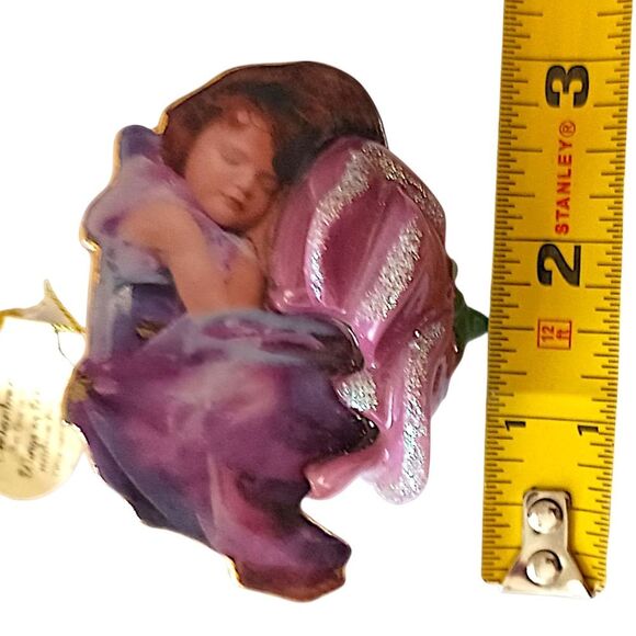 Porcelain Fairy Ornament Purple Bradford Editions Lisa Jane Wings Of Wonder 2001 - Picture 2 of 16
